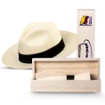 Montecristi-Rollable-Panama-Hat-with-Wooden-Travel-Box-Handmade-in-Ecuador